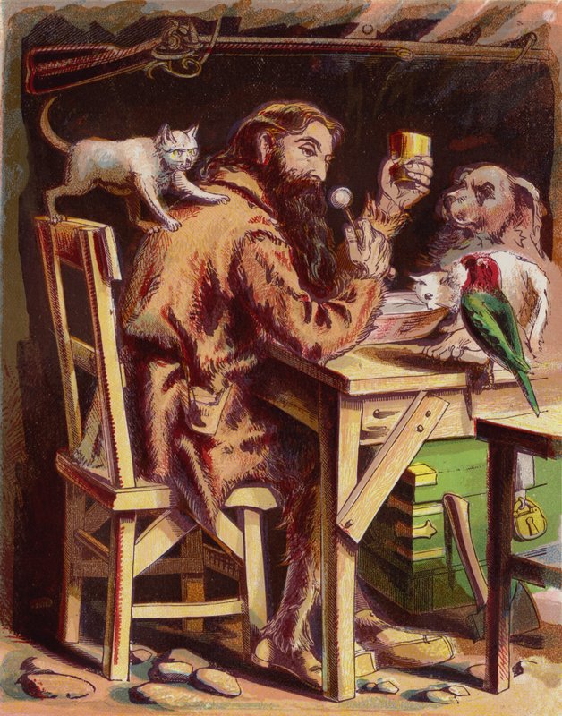 Robinson Crusoe için İllüstrasyon by American School