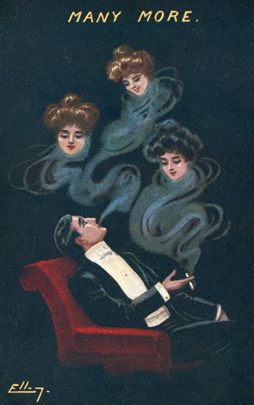Üç kız rüya sigara adam by American School