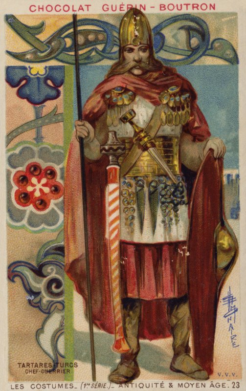 Türk Tatar savaşçı şefi by French School
