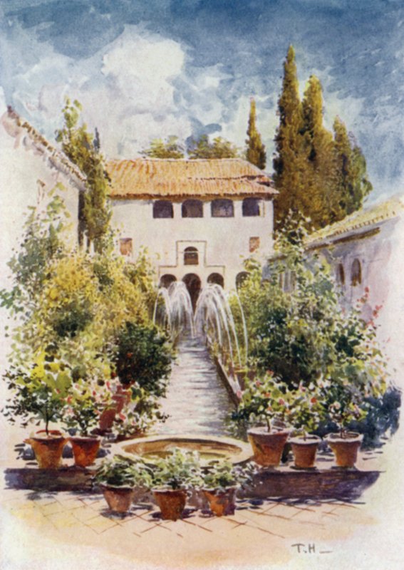 Generalife, Acequia Mahkemesi (renkli taş) by A. Trevor Haddon