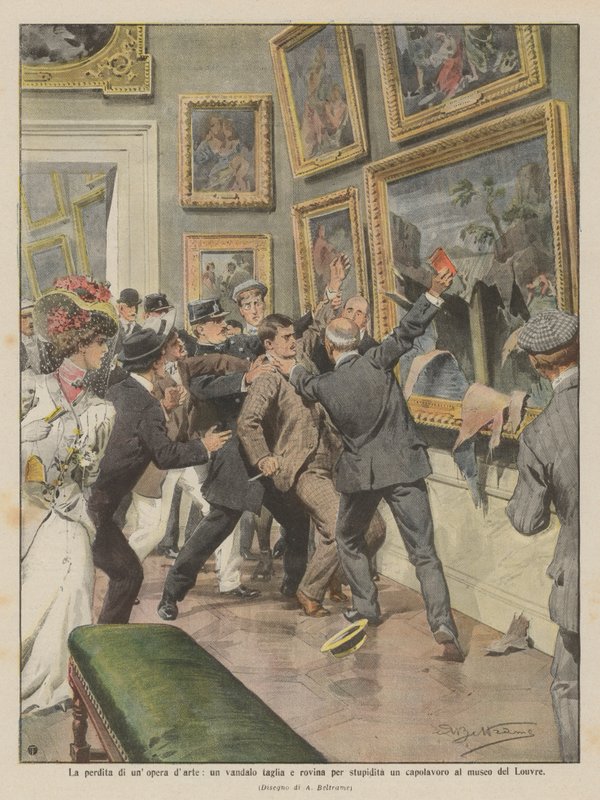 Bir sanat eserinin kaybı, bir vandal, Louvre Müzesi