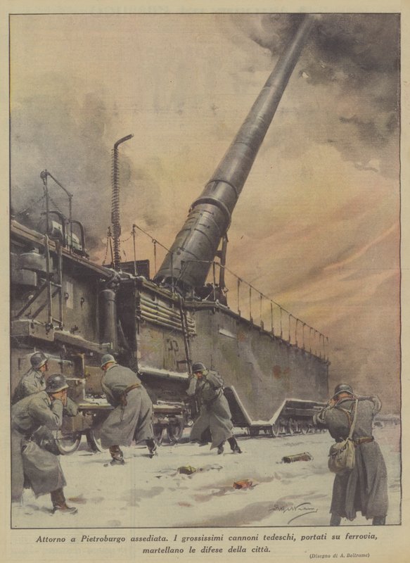 Kuşatılmış Petersburg Çevresi (Renkli Litho) by Achille Beltrame