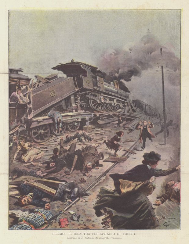 Belçika, Orman Demiryolu Felaketi by Achille Beltrame