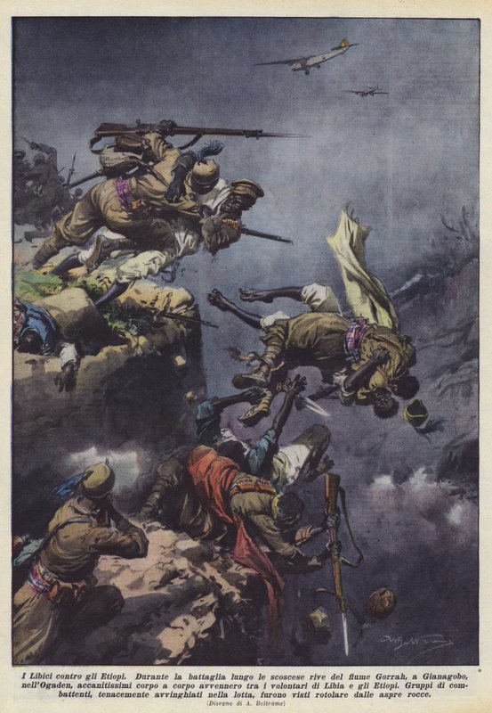 Libyalılar Etiyopyalılara Karşı by Achille Beltrame