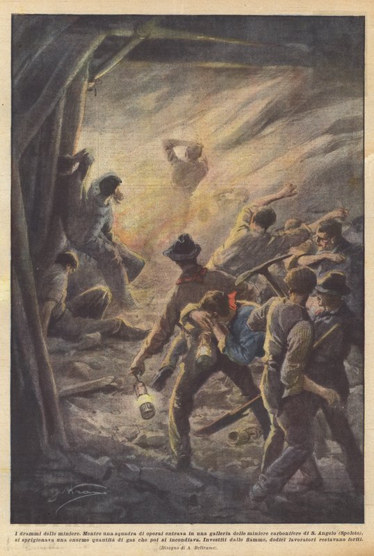 madenlerdeki trajediler by Achille Beltrame