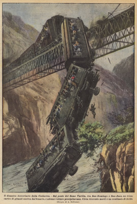 Kosta Rika demiryolu felaketi by Achille Beltrame