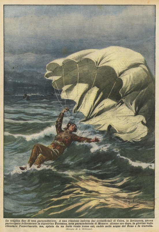 Bir paraşütçünün trajik sonu by Achille Beltrame
