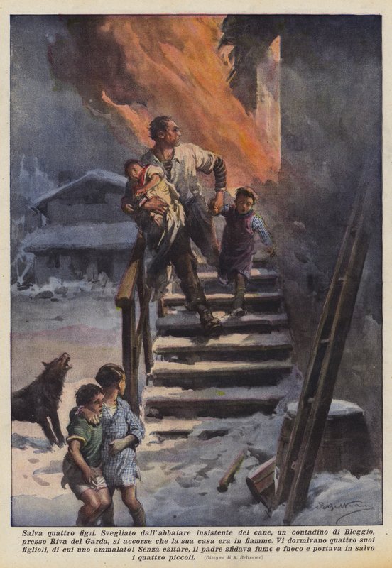 Dört çocuğu kurtar by Achille Beltrame
