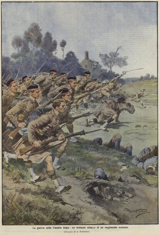 Flanders'daki savaş by Achille Beltrame