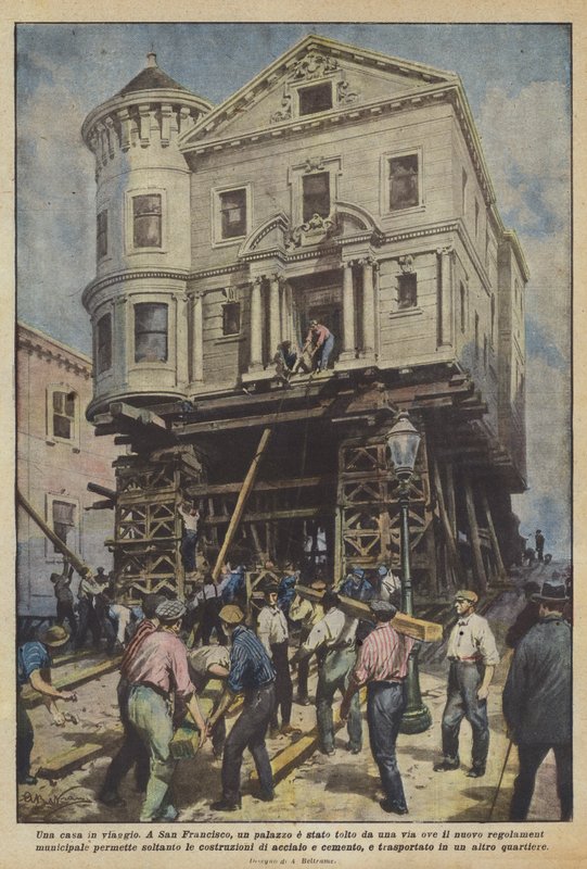 Hareket halindeyken bir ev by Achille Beltrame