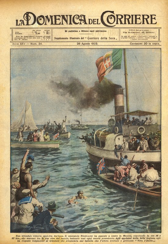 Muzaffer bir İtalyan spor zaferi by Achille Beltrame