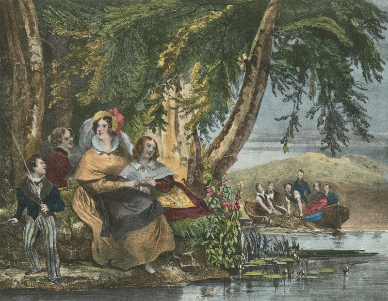 La Peche, Balık Tutma by Achille Devéria