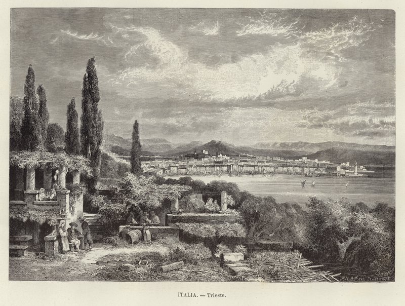 İtalya - Trieste. A Clos tarafından gravür by Adolf Closs