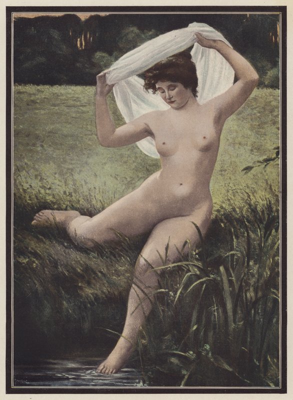 Kadın yüzücü (renkli taş) by Albert Auguste Fourie