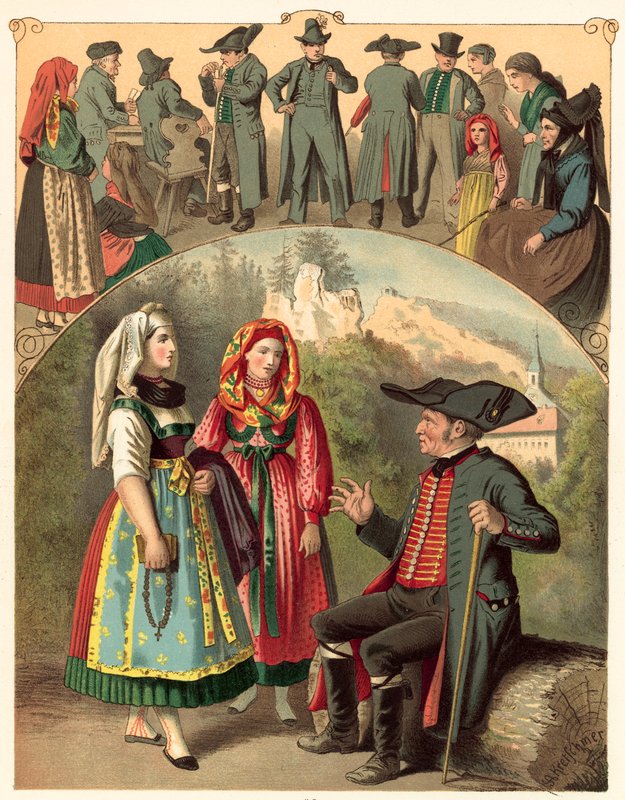 Alman kostümü, Bavyera Frankische-Schweiz by Albert Kretschmer