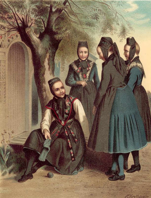 Alman kostümü, Hessen Büyük Dükalığı, Hoch Weisel ve Pohl Göns by Albert Kretschmer