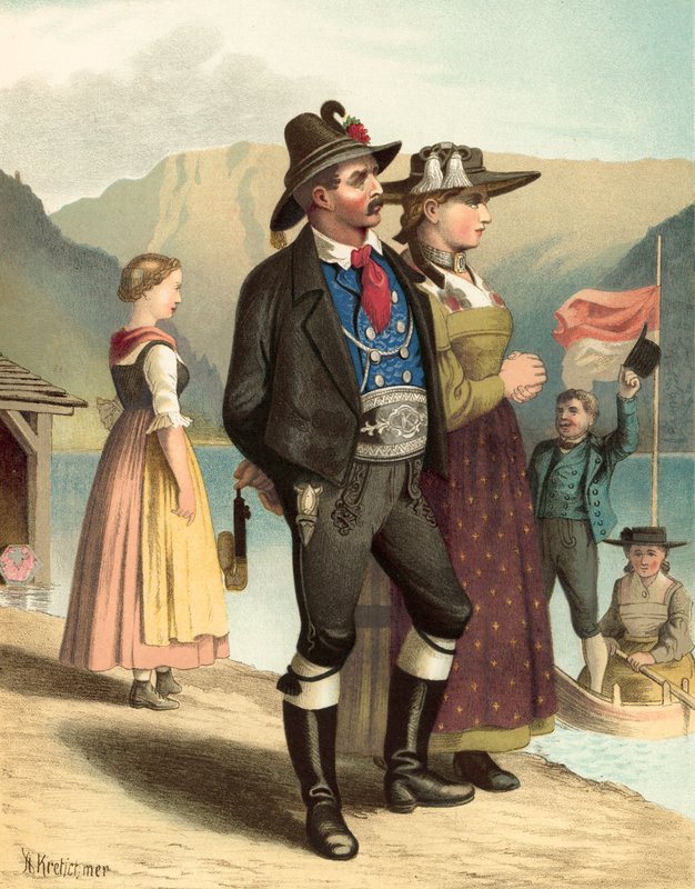 Alman kostümü, Tirol, Achenkirch by Albert Kretschmer