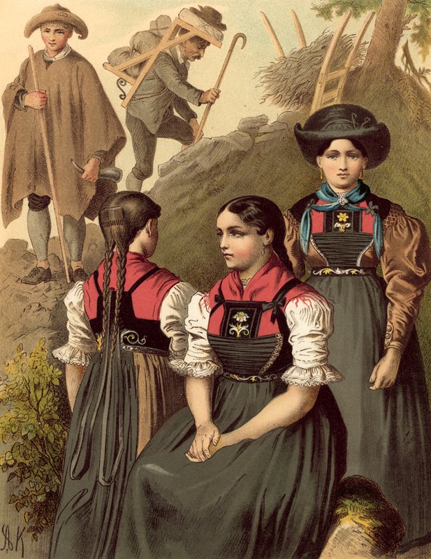 Alman kostümü, Tirol, Lechthal by Albert Kretschmer