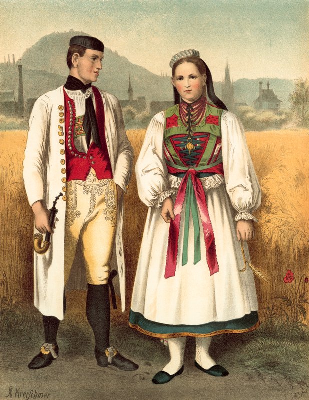 Alman kostümü, Würtemberg Betzingen by Albert Kretschmer