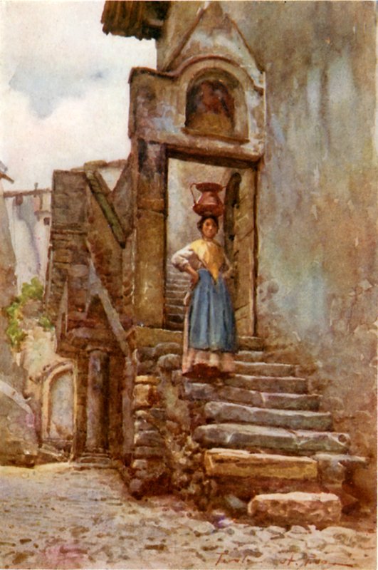 Bakır su kabı taşıyan Romalı köylü by Alberto Pisa