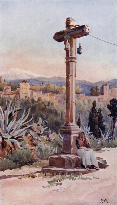 Yol Kenarı Çapraz, Granada yakınında (renkli taş) by Alexander Wallace Rimington