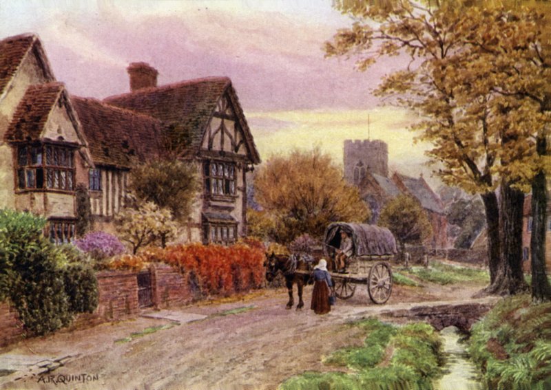 October Evening at Steventon, Berkshire  by Alfred Robert Quinton