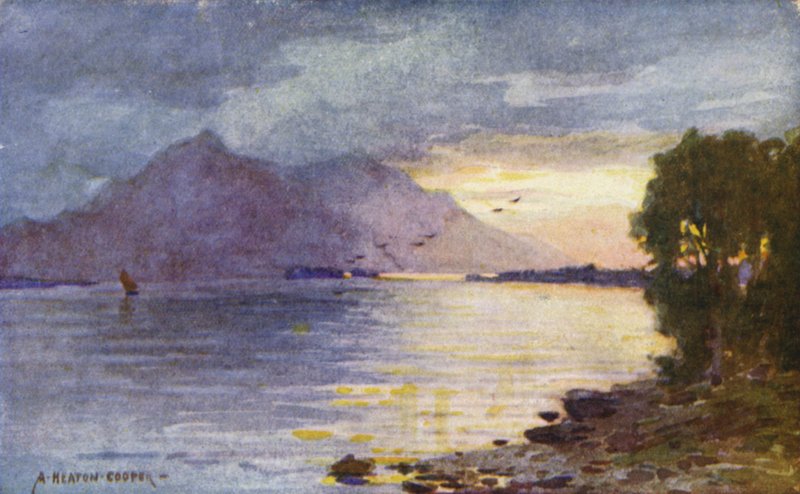 Sulu Bir Gün Batımı, Lough Leane, Killarney by Alfred Heaton Cooper