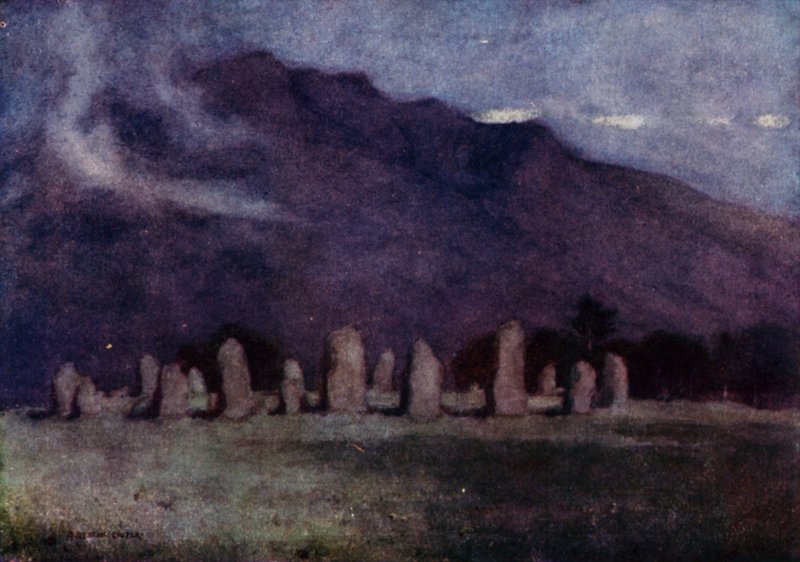 Castlerigg Taş Çemberi, Cumbria (renkli taş) by Alfred Heaton Cooper