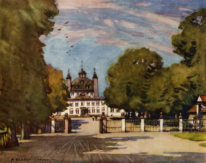 Danimarka: Fredensborg Sarayı (renkli taş) by Alfred Heaton Cooper