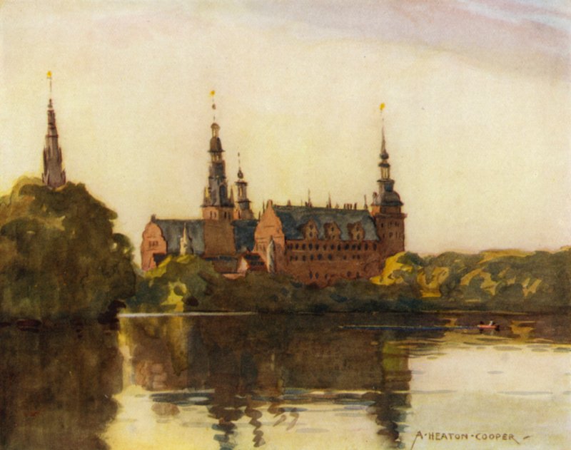 Danimarka: Frederiksborg Kalesi (renkli taş) by Alfred Heaton Cooper
