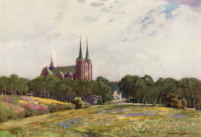 Danimarka: Roskilde Katedrali (renkli taş) by Alfred Heaton Cooper