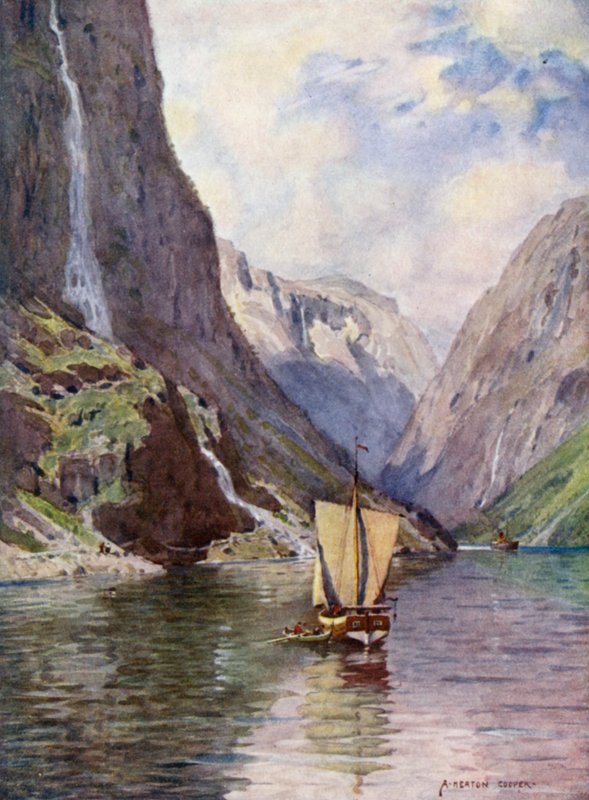 Gudvangen, Sogne Fjord  by Alfred Heaton Cooper