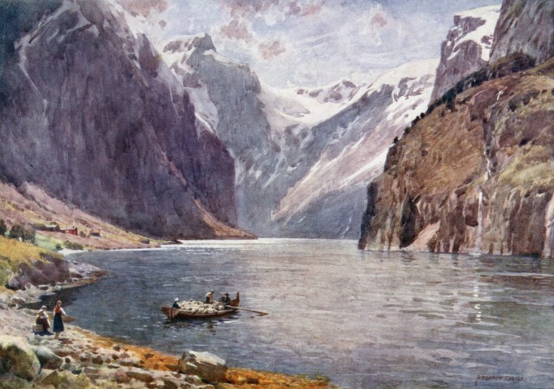 Naero Fjord  by Alfred Heaton Cooper