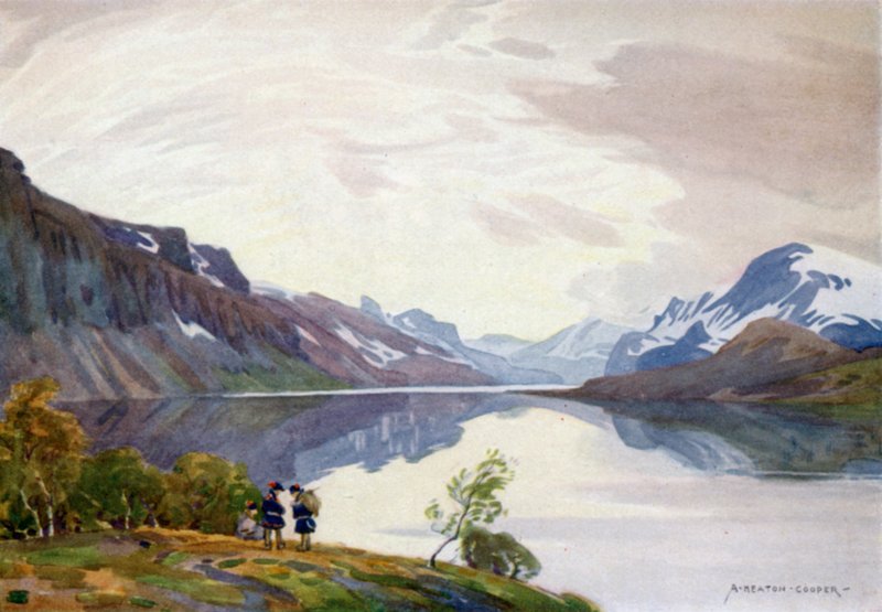 View from Tourist Station, Saltoluokta, Lapland  by Alfred Heaton Cooper
