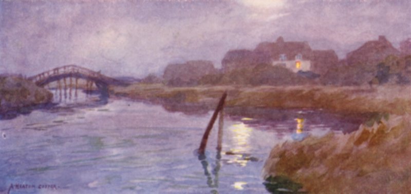 Walberswick, Suffolk, Ay ve Lamba Işığı by Alfred Heaton Cooper