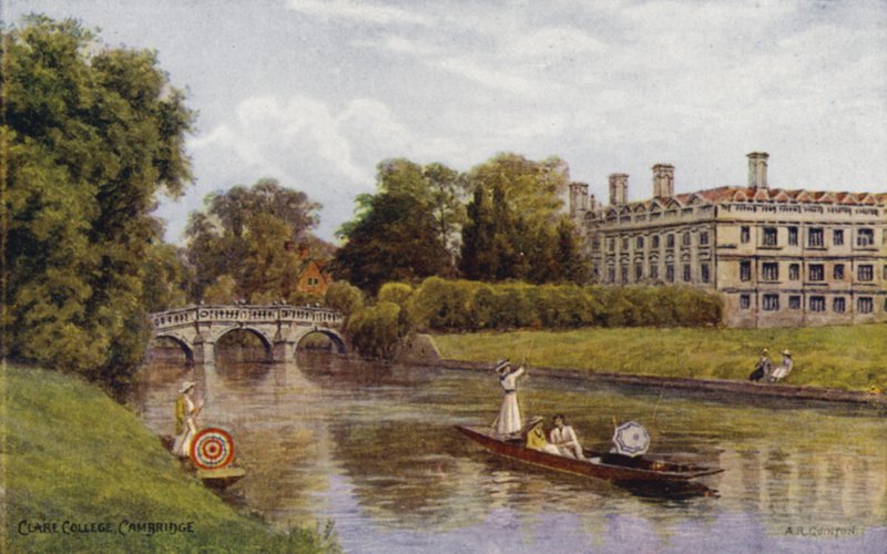 Cambridge: Clare College (renkli taş) by Alfred Robert Quinton