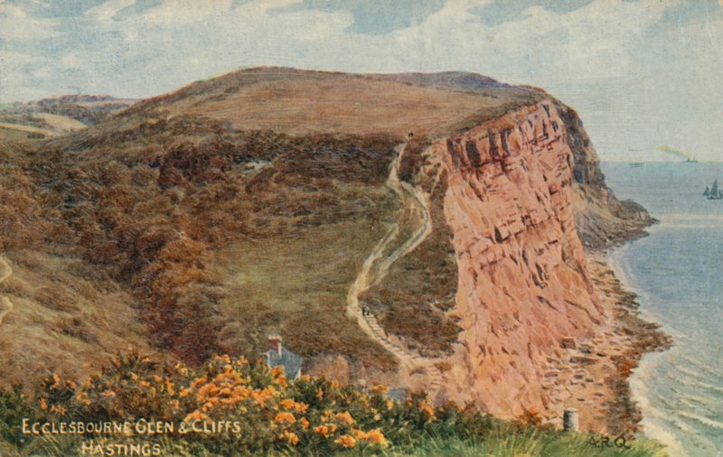 Ecclesbourne Glen and Cliffs, Hastings  by Alfred Robert Quinton