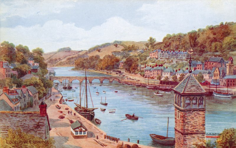 Looe, Nehir ve Köprü by Alfred Robert Quinton