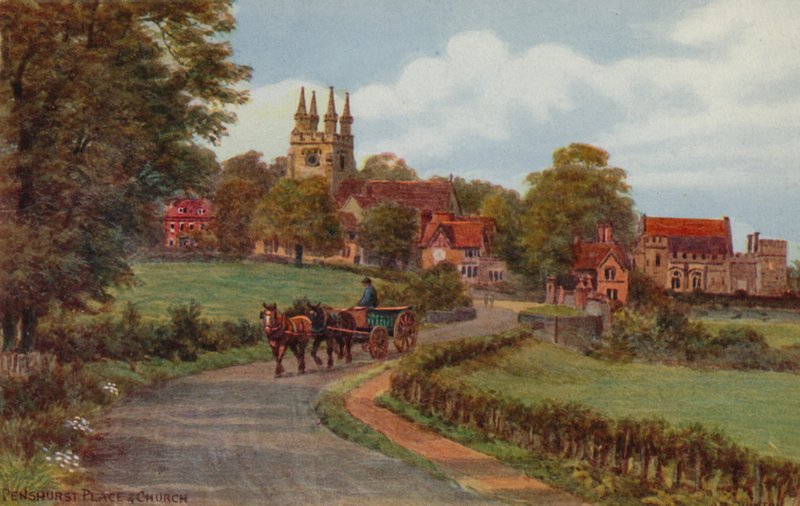 Penshurst Yeri ve Kilisesi by Alfred Robert Quinton