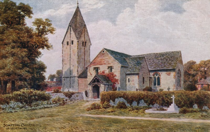 Worthing yakınlarındaki Sompting Kilisesi by Alfred Robert Quinton
