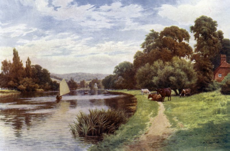 Henley yakınlarındaki Temple Adası, by Alfred Robert Quinton