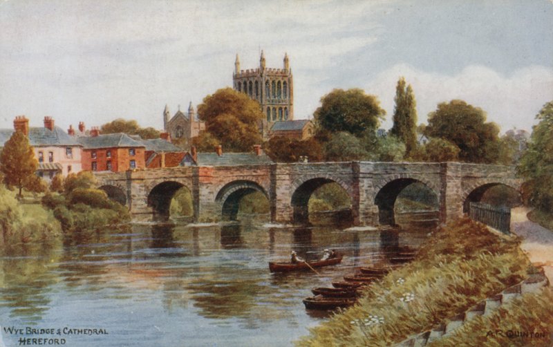Wye Köprüsü ve Katedrali, Hereford by Alfred Robert Quinton