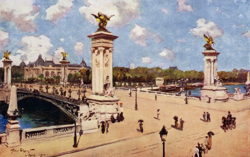 Paris: Pont Alexandre III (renkli taş) by Allan Stewart
