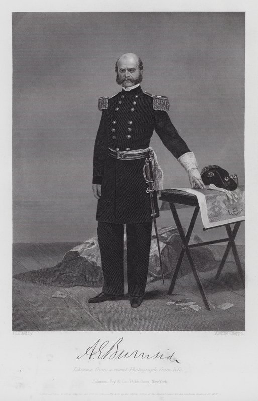 Ambrose Everett Burnside (gravür) by Alonzo (after) Chappel