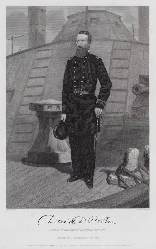David D Porter (gravür) by Alonzo (after) Chappel