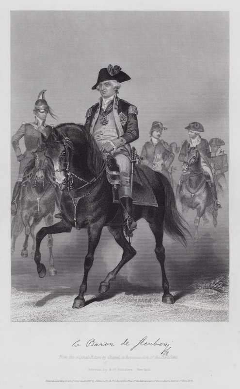 Frederick William Von Steuben (gravür) by Alonzo (after) Chappel