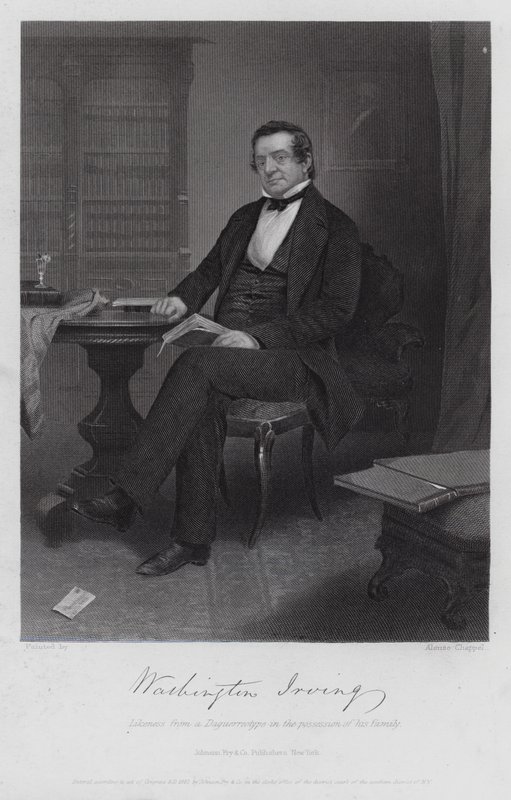 Washington Irving (gravür) by Alonzo (after) Chappel