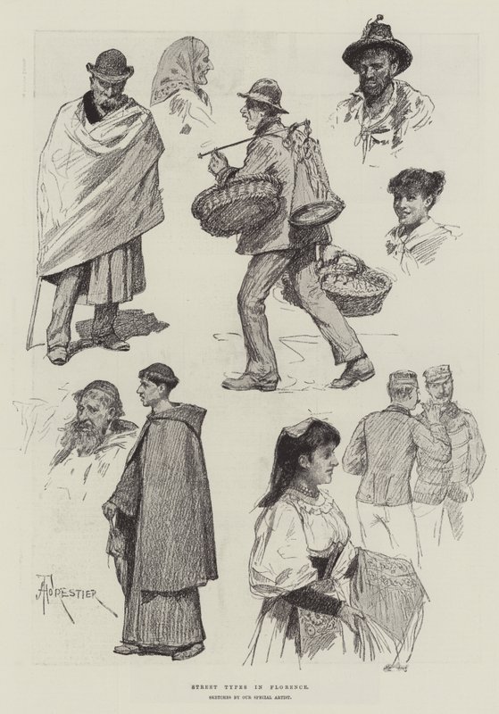 Floransa sınırlarındaki Sokak Tipleri by Amedee Forestier
