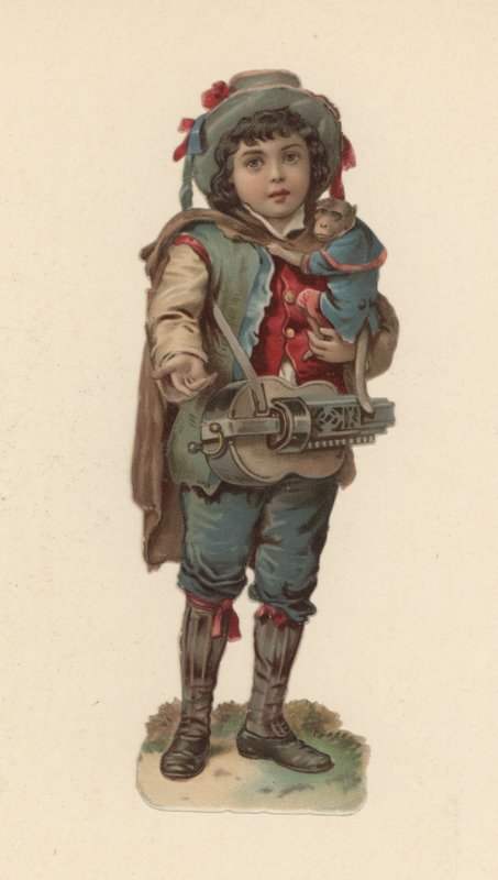 Maymunlu çocuk (chromolitho) by American School