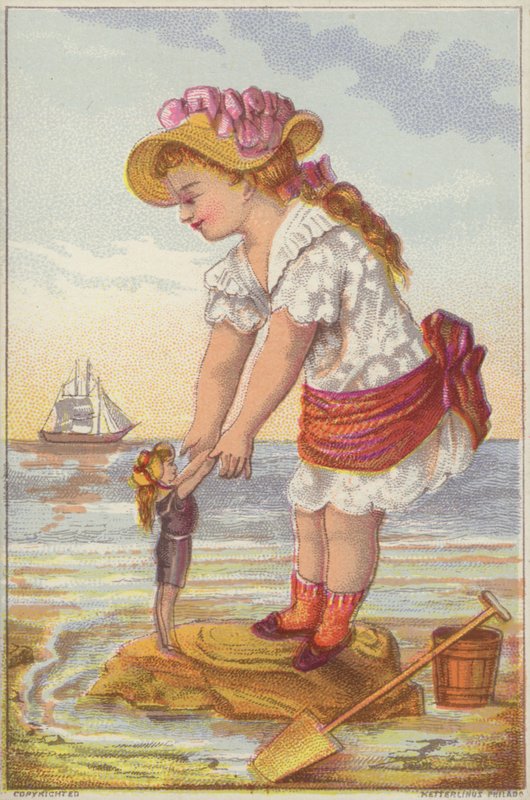 Bebek yüzmeyi öğreten kız by American School